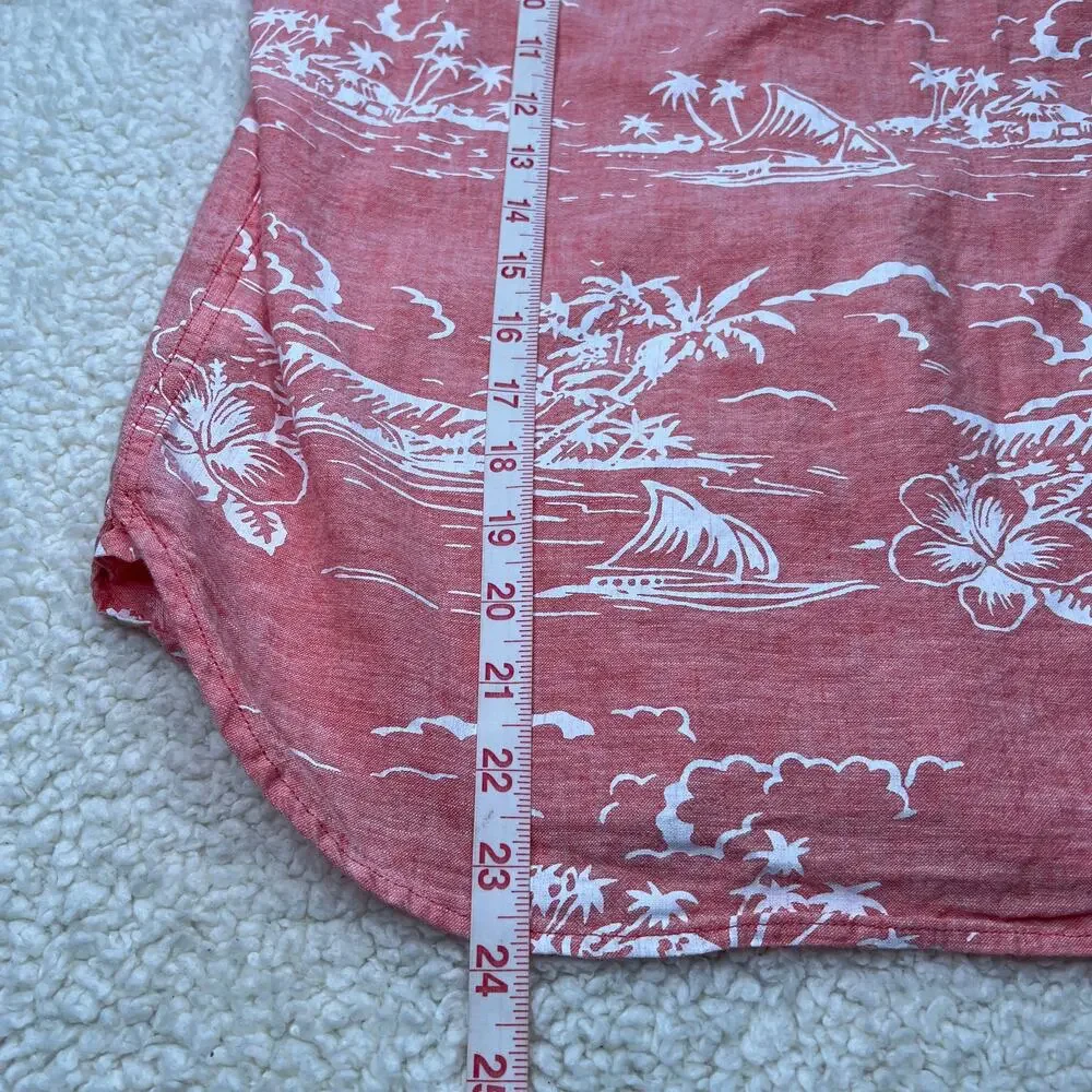 Gap Kids Sherbert Orange Linen Blend Button Up Large